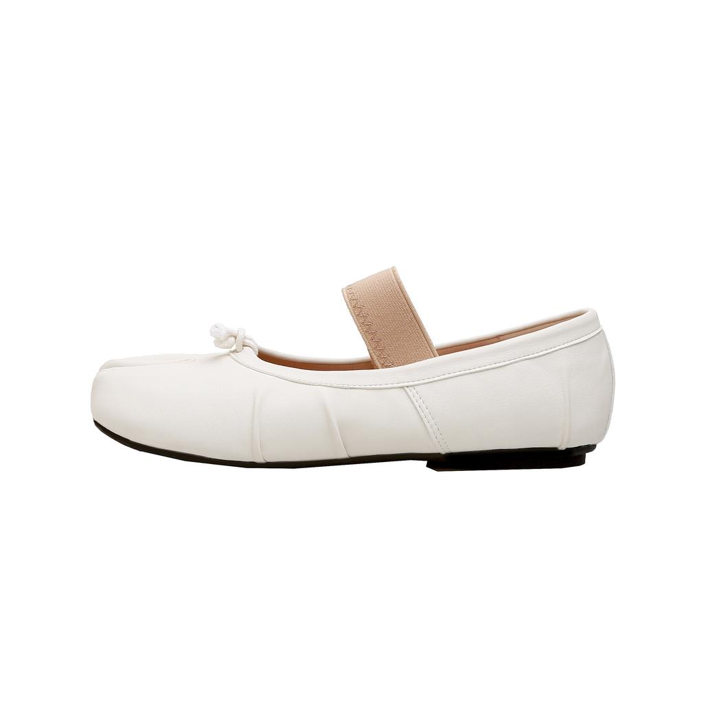 Ms. Yingli, Grape Mom~ Sheepskin Edition Shallow Mouth Flat Bottom One Pedal Split-toed Pig's Trotter Shoes Ballet Flat Bottom Single Shoes