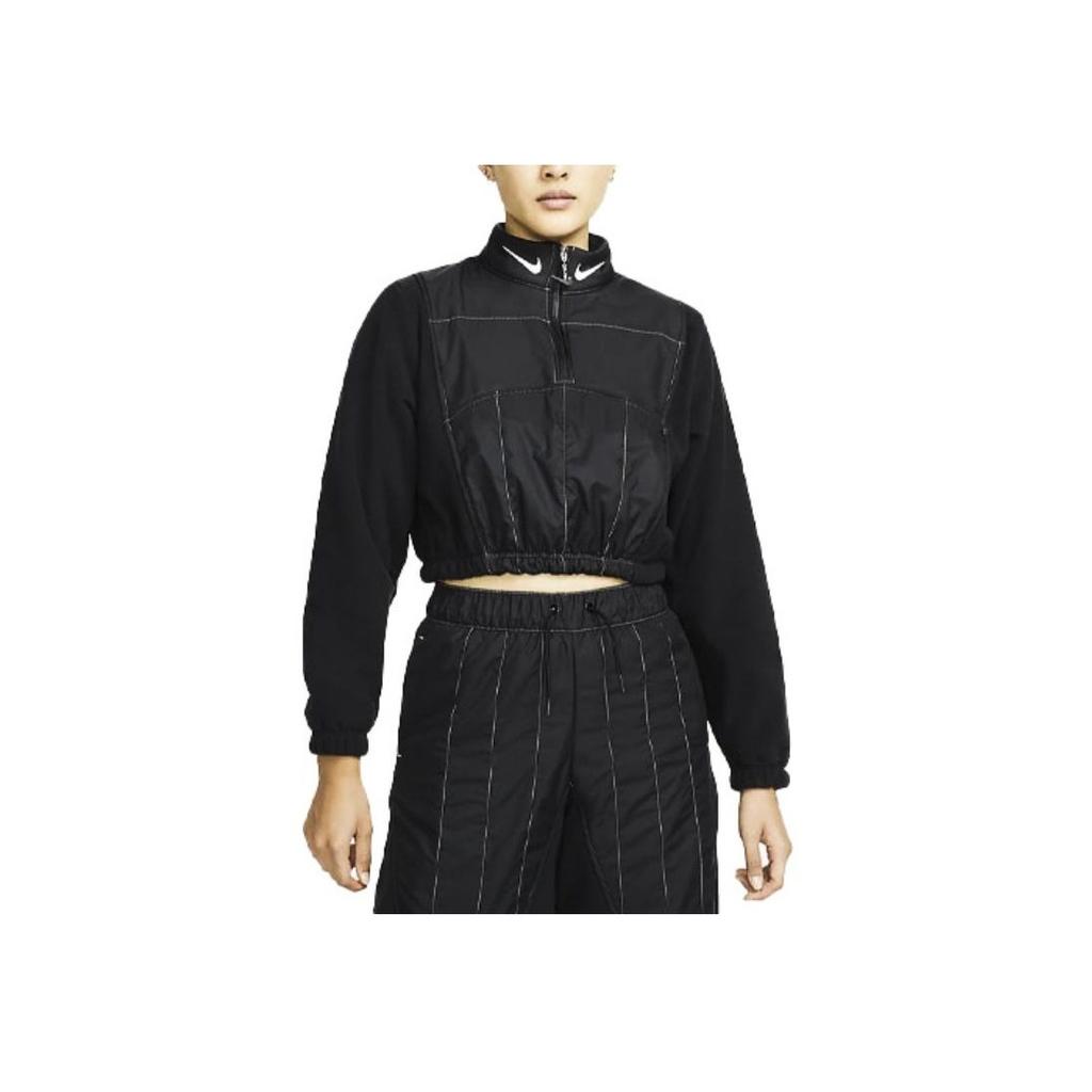 Nike Sportswear Swoosh Fleece Warm Spliced Short Loose Jacket Women Jacket Black DD5613-010