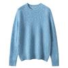 Women's Retro Loose Fit Cashmere Sweater - Plus Size Round Neck Pullover for Autumn/Winter