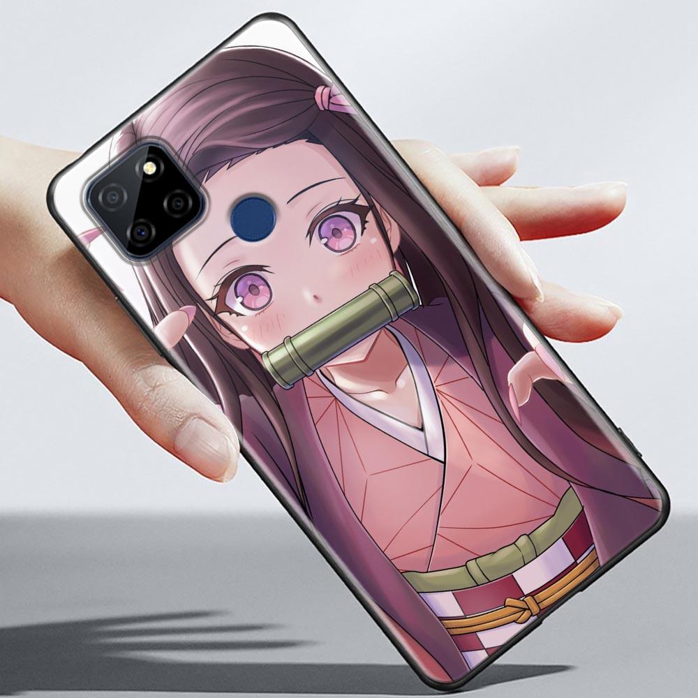 Demon Slayer Japan Anime Fashion Phone Case For OPPO Realme 5 6 7 7i 8 8i 9 9i V25 F9 F17 F19 5G 4G Pro Narzo Speed Black Cover