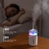 Portable Air Humidifier, 2 Mist Modes, 7 Color Light, 180ml, for Home Office Car Cool Mist USB Humidifier