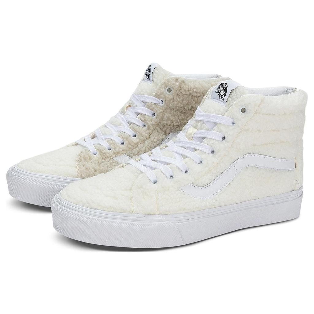 Vans Sk8 Faux Shearling High-Top Skate Shoes Unisex Sneakers White Gray VN0A5KRCC00