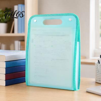 Portable Document Organizer Translucent Vertical Expanding File with 13 Pockets, Accordion Folders Folder Handle Labels, A4 Letter Size Receipt
