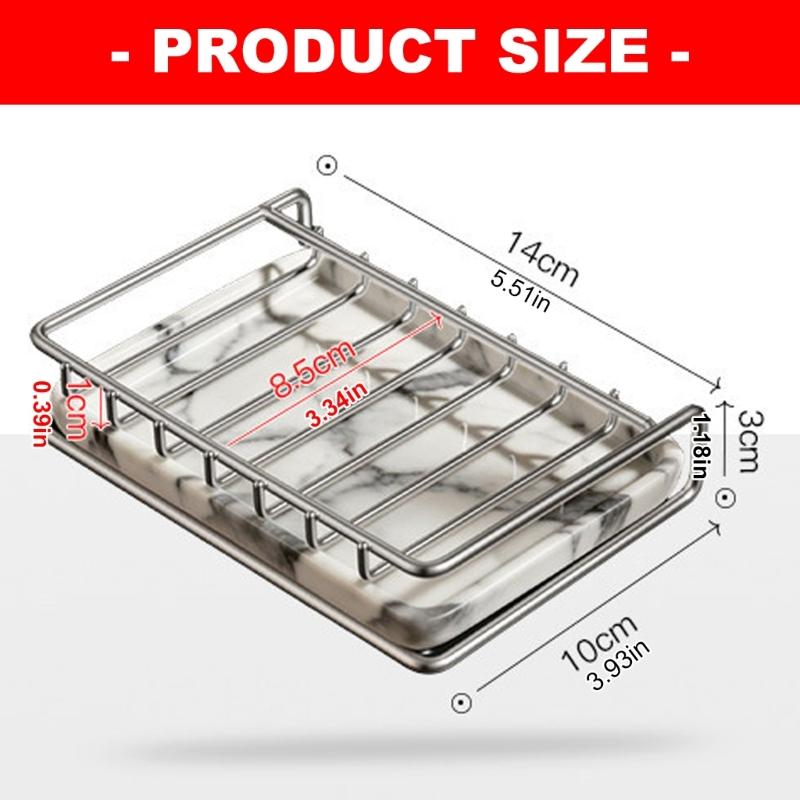 Countertop Soap Tray with Metal Rack and Water Base, Bathroom Sink Soap Dish for Bath Counter, Laundry Sink Area, Daily Bar Soap Use