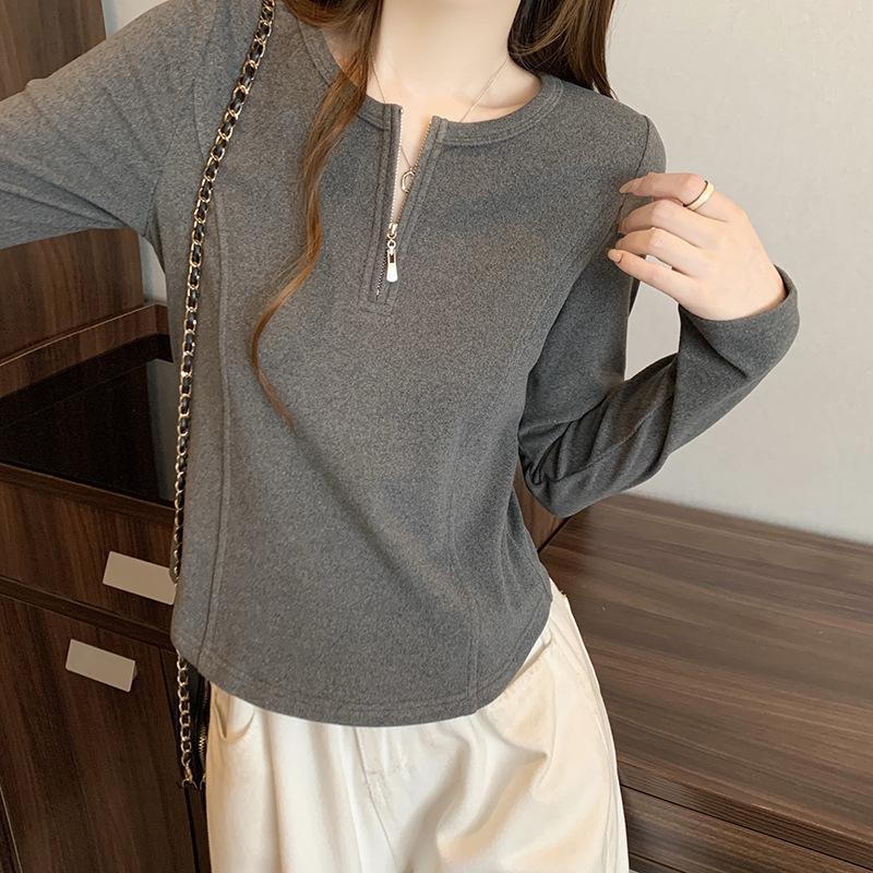 Women s Plus Size Slimming Long Sleeve Thickened Base Layer T-shirt XL