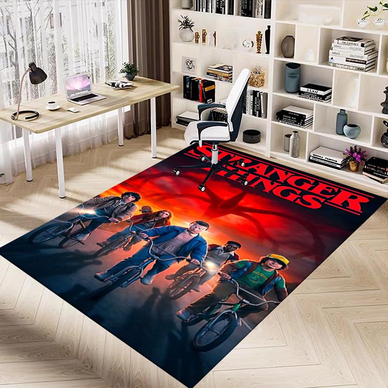 1pc Stranger Things Adventure Carpet for Playroom Bedroom Living Room Sofa Home Decor,kids Game Area Rug Non-slip Floor Mat Y72976