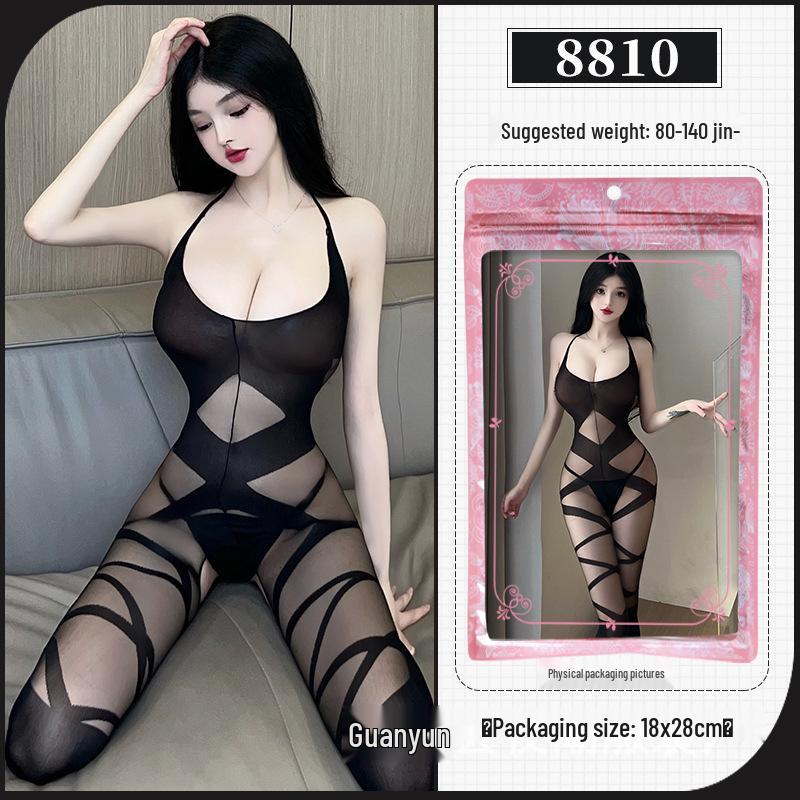 Plus Size Fishnet Stockings with Open Crotch - Seductive Lingerie for Flirty Bedtime Fun
