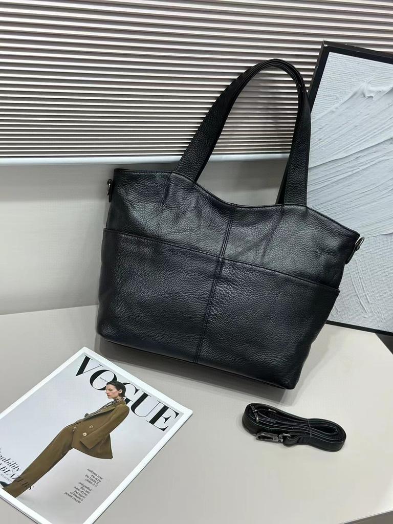 2026 New Arrival Genuine Leather Women's Large Capacity Tote Bag - High-Quality Single-Shoulder Purse Ladies' Underarm Hobo Bag