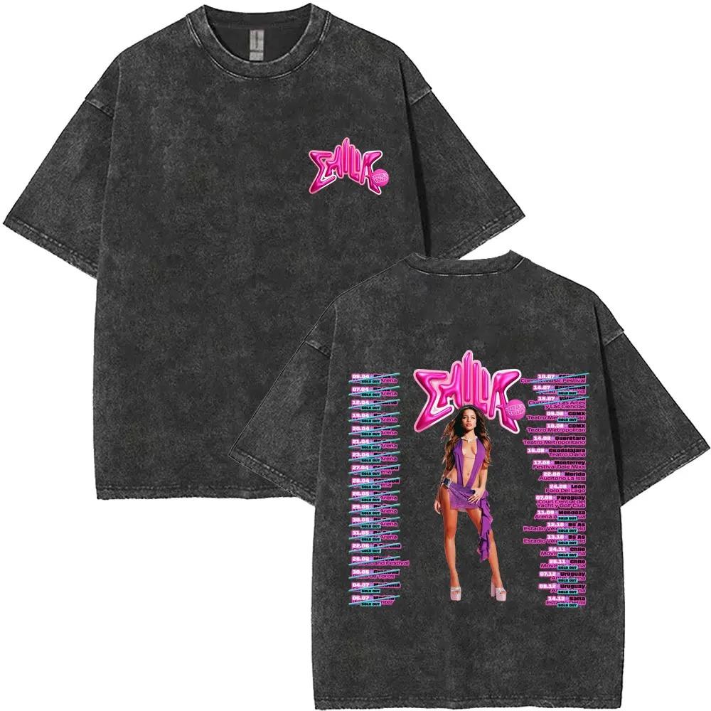 BERÜHMTE Sängerin Emilia Mernes MP Globale Tour Mercah T-Shirt Damen Herren Mode Gewaschen Retro Baumwolle Oberteile Locker Lässig Übergroßes T-Shirt