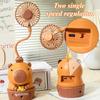 Kawaii Capybara Charging Fan  Pencil Sharpener Folding Soft Cute Cartoon USB Desktop Fan Children's Holiday Gift School Supplies