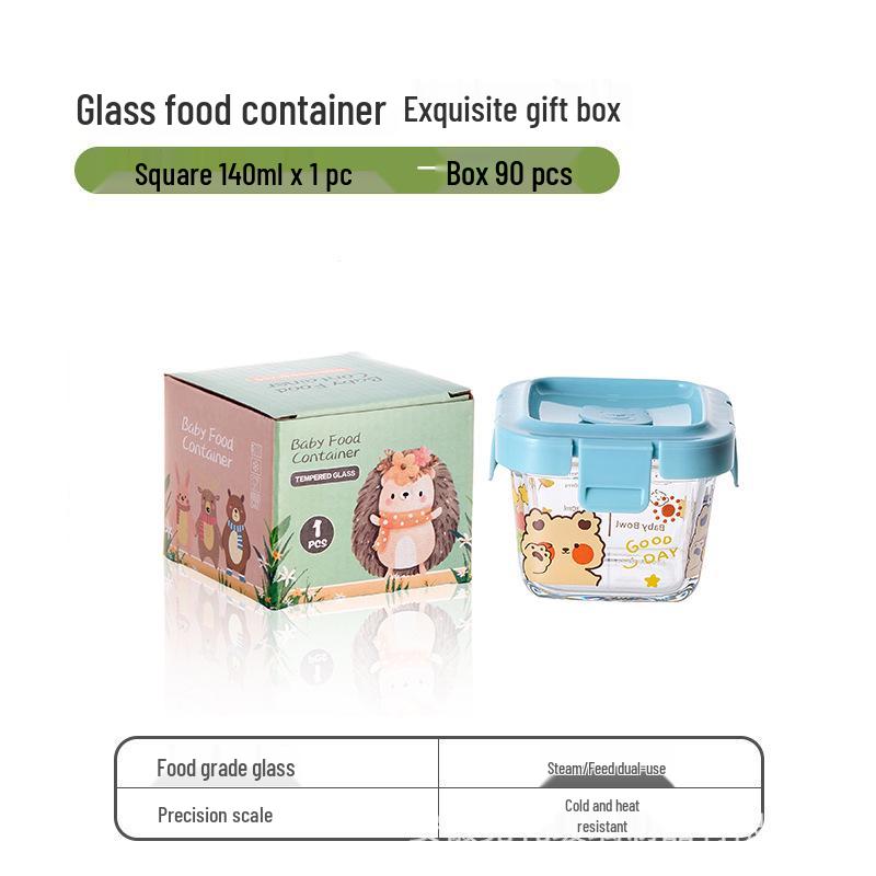 Sealed Glass Baby Food Container: Steamable, Microwaveable Portioning Bowl for Fresh-Keeping & Sampling
