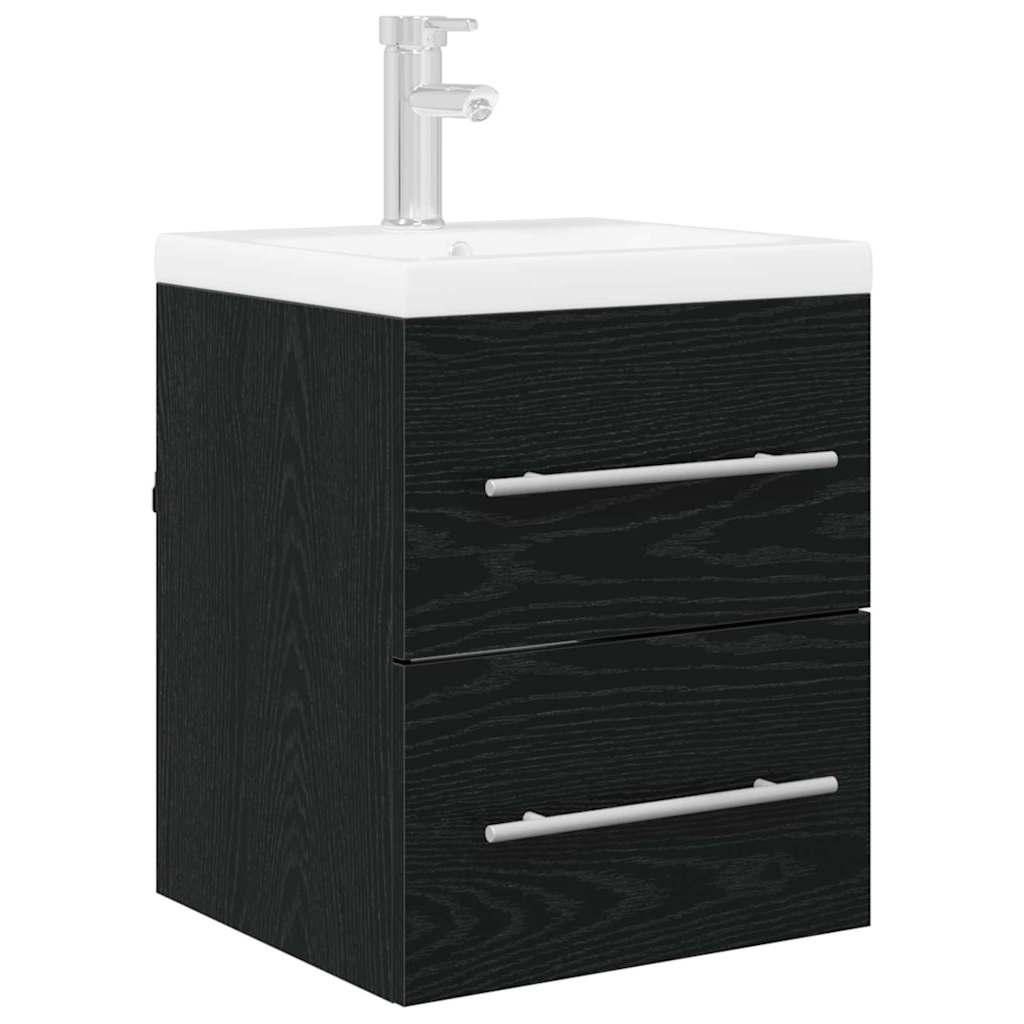 Washbasin Cabinet Black Oak Effect 38.5 x 41 x 48 cm