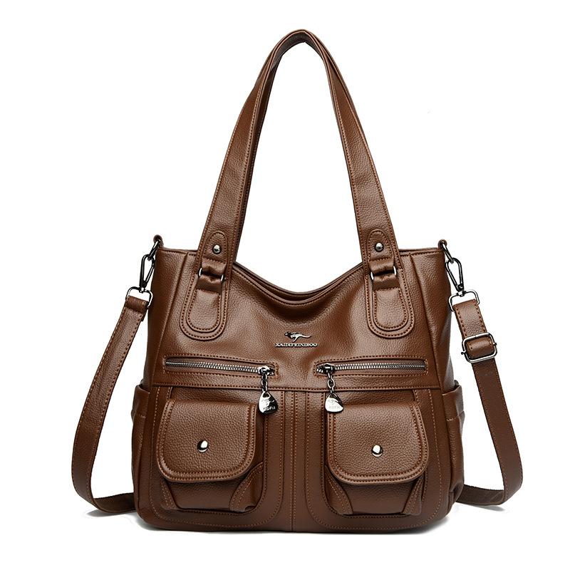 

Large-capacity Women s Crossbody Bag Middle-aged Mother s Bag Single-shoulder Bag темно-коричневого кольору