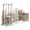 304 Stainless Steel Toothbrush Holder No Punch Bathroom Wall Mounted Toothpaste Mouthwash Cup Organizer
