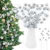 12 Pcs Silver Glitter Ball Picks Mirror Disco Balls New Year 2025 Ornaments Decorations Bulk 14 Inch Decorative Sticks for Vases Tall DIY Glitter