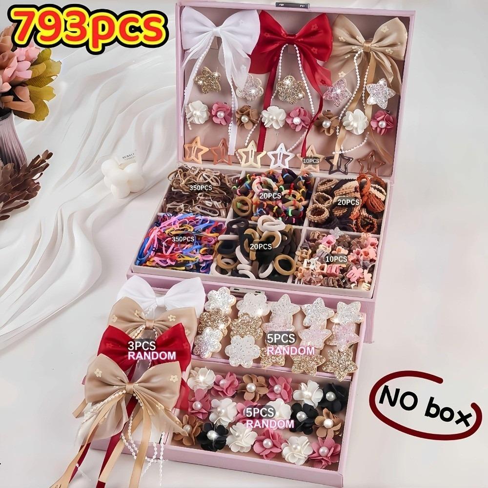 High Elastic Hair Accessories Set Colorful Hair Clips Frangipani Girls Hair Bands Girls Children