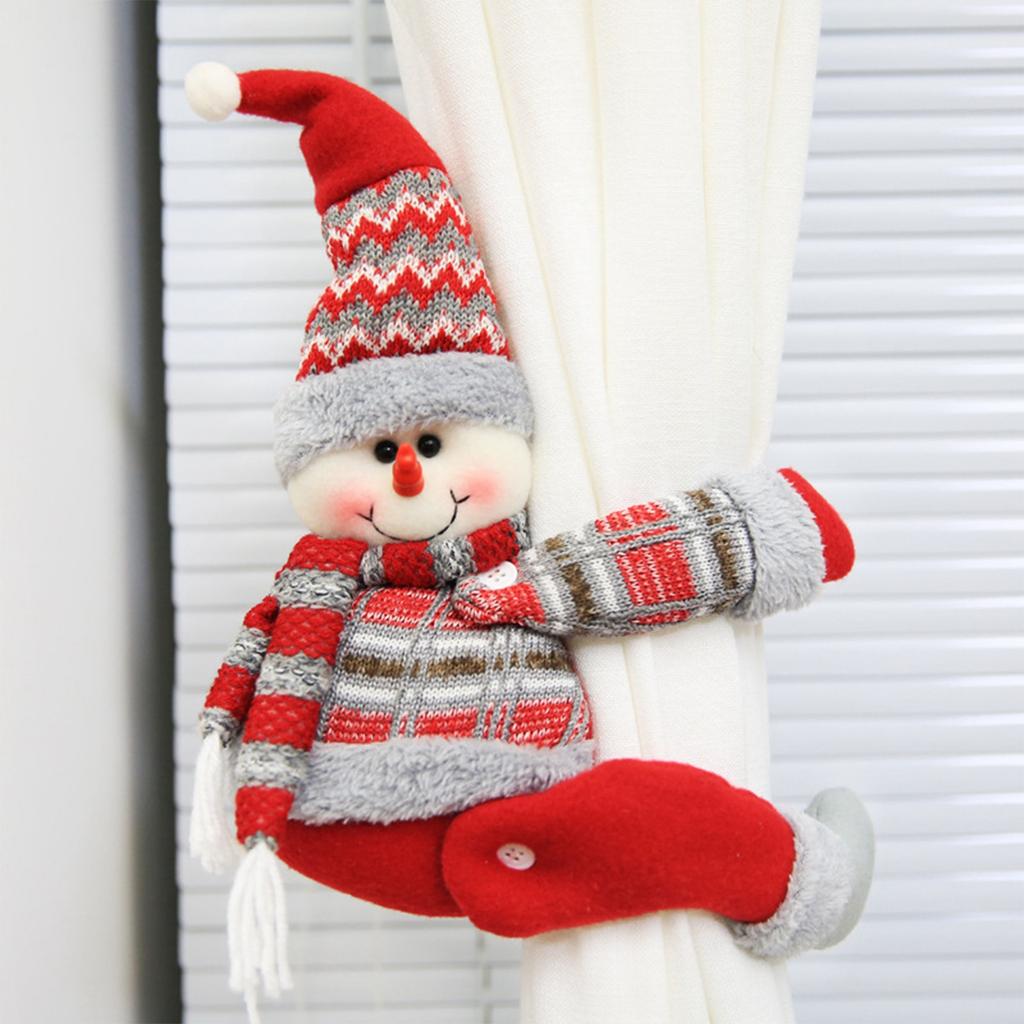 Christmas Snowman Santa Claus Elk Cartoon Doll Decoration Curtain Buckle