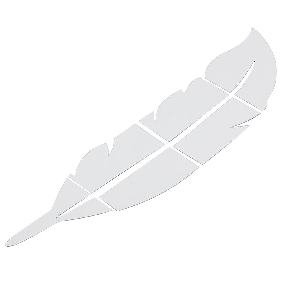 

silver Acrylic Mirror Wall Sticker 28.74 x 7.09 in Self Adhesive Wall Art Bedroom