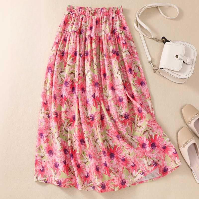 Literarisk trykk midiskjørt Dame A-linjeversjon Snøreskjørt