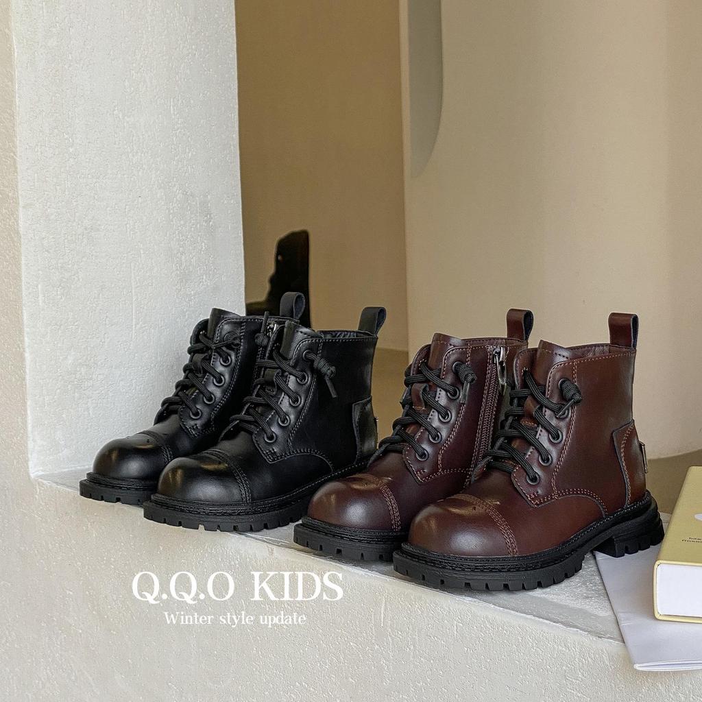 Kožené dětské kotníkové boty ve stylu Martinů - Výprodej