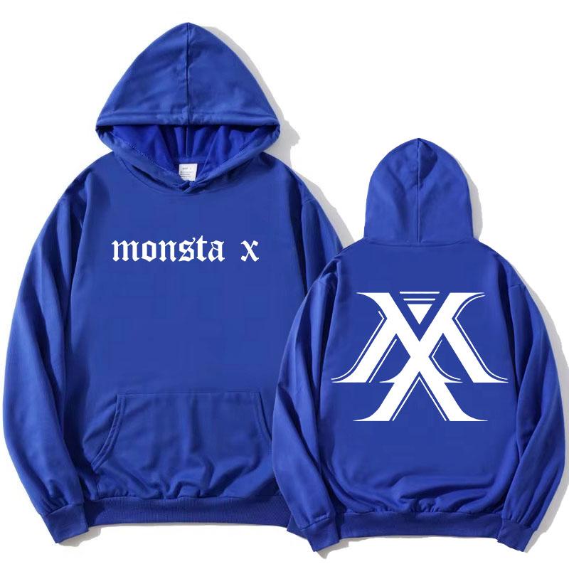 MONSTAX Boy Band Coreana Felpe alla Moda 2025 EP The X Stampa Grafica Felpe a Manica Lunga Autunno Pullover Donna Unisex