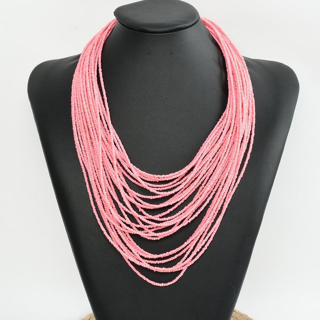 Böhmische mehrlagige Perlen-Schlüsselbeinkette