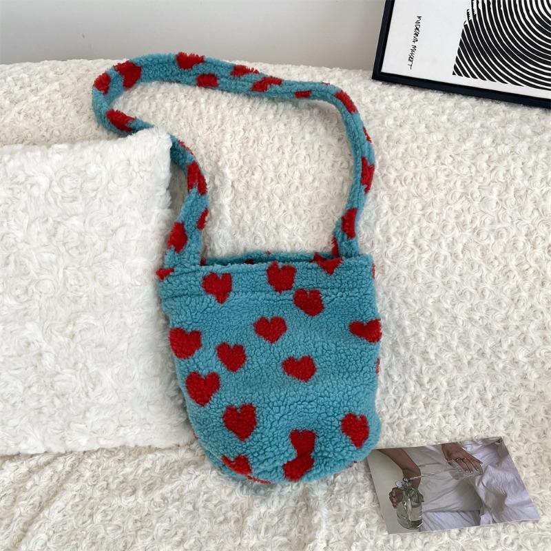 41 autumn and winter fashion leopard print woolen underarm bag women's bucket bag large capacity shoulder bag