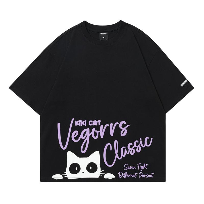 Модная летняя новая модная брендовая свободная футболка с короткими рукавами KiKiKi — фото 3