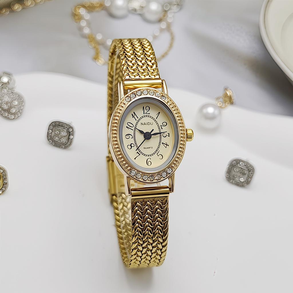 Retro Braided Stainless Steel Mesh Strap Bohemian Style Women's Quartz Watch