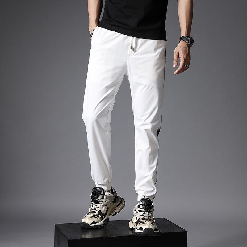 

Men s Quick-Dry Casual Ice Silk Joggers: Lightweight Summer Sports Pants 3XL чорний