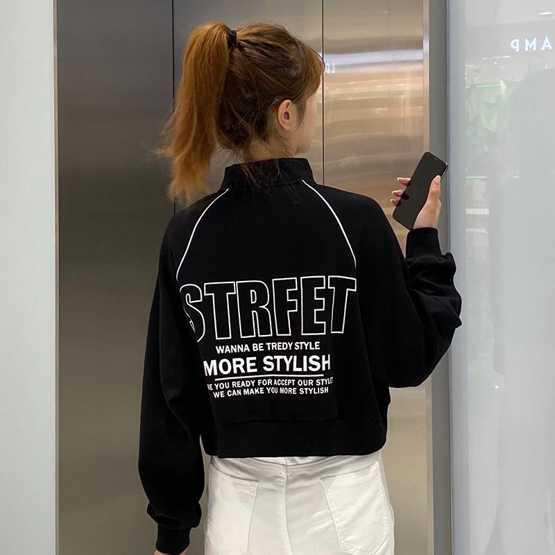 Women's Stand Collar Zipper Sweatshirt - 2022 Autumn/Winter Streetwear Pullover, Korean Style Loose Jacket