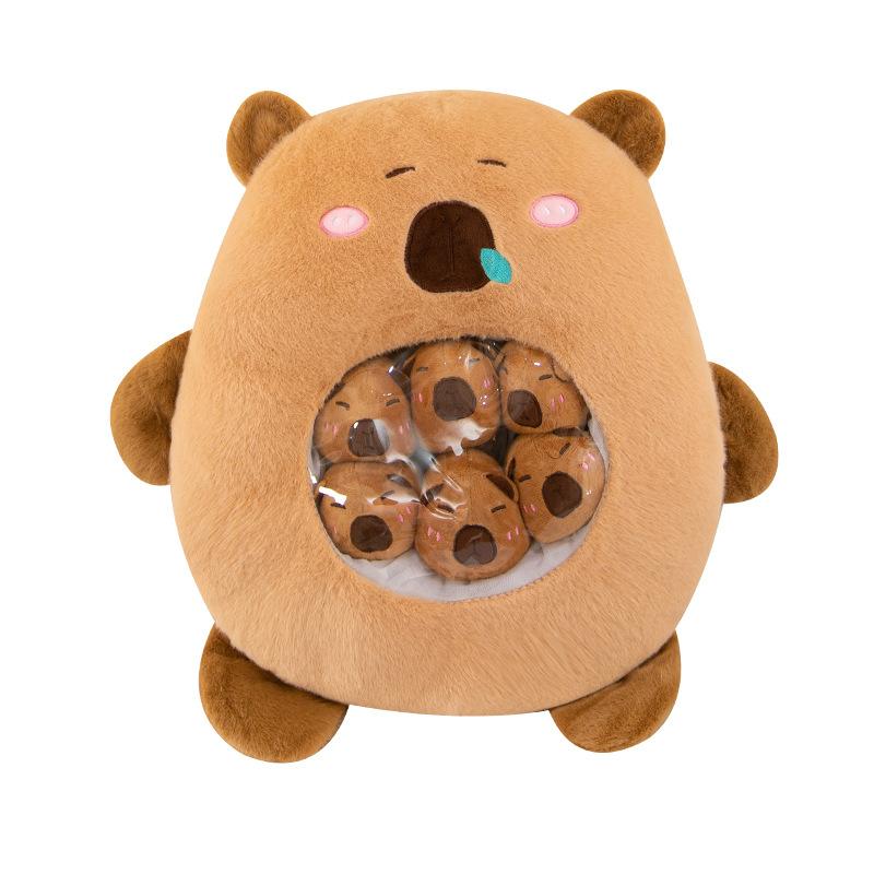 Creative Capybara Snacks Pubs A Bag Snacks Kapibala Dolls Plush Toys Pubs Cushions