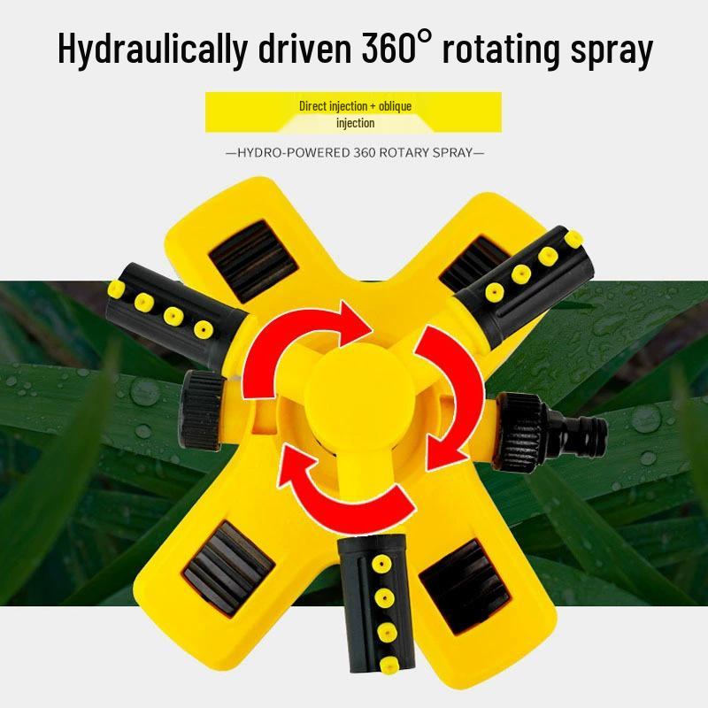 360° Automatic Rotating Sprinkler Head with Adjustable Three-Prong Design for Nursery and Flower Irrigation