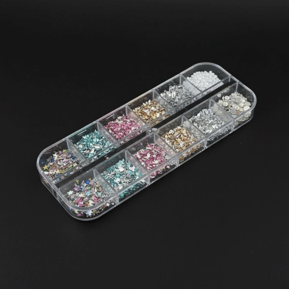 Colorful Nail Rhinestones Star Moon Round Square Nails Art Decorations  Nail Beauty
