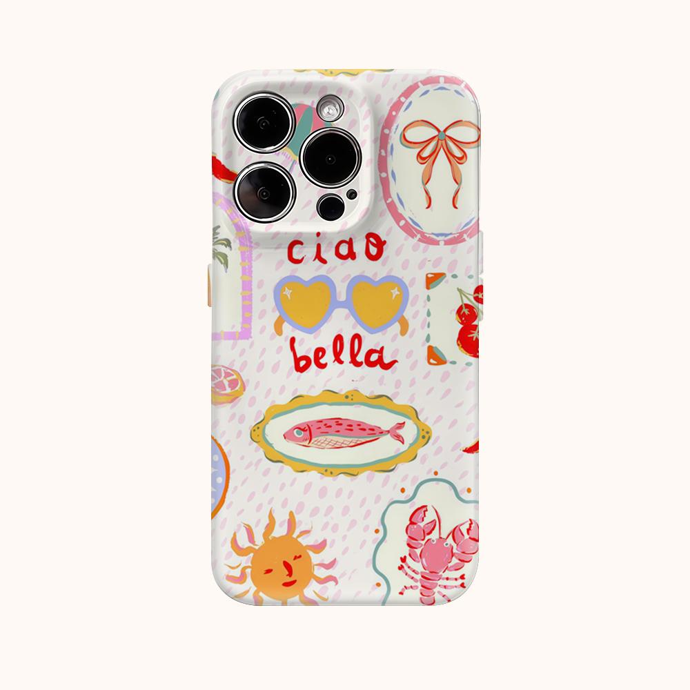 Ciao Bella Italian Motifs Phone Case for IPhone 17AIR 16E 16 15 14 13 12 11 17 Pro Max Plus Double-layer Back Cover