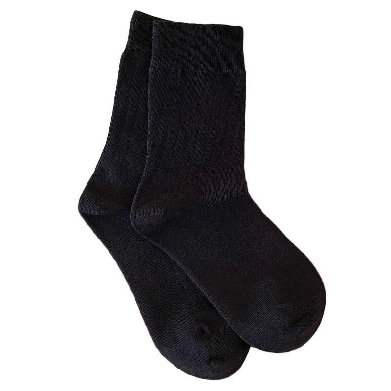 Black Socks Pure Cotton Medium Tube Socks Spring And Autumn Thin Boneless Confinement Socks Cotton Sweat-Absorbing Deodorant Stacking Socks Women