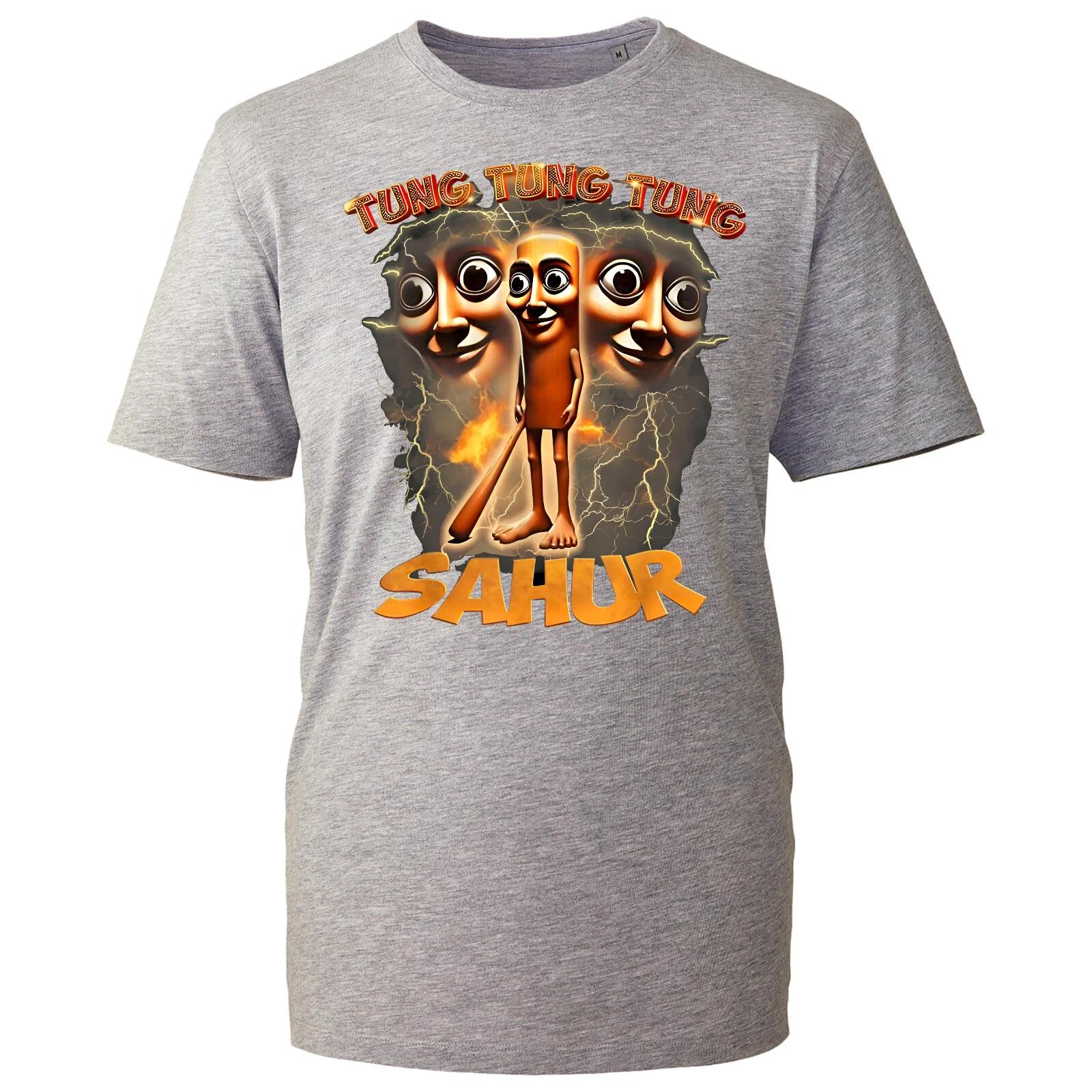 Tung Tung Tung Sahur Funny Brainrot Cartoon Meme Humor Gen Z Retro Men s T-Shirt 4XL