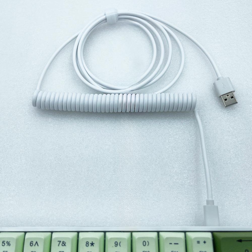 Mechanical Keyboard Coiled Cable Wire Type C USB Port Aviator Coiling Cable Desktop Computer Aviation Connector Data Cord Max 3M