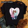 Summer Fashion Best Friends T-Shirt Short Sleeve Graphic Tees for Ladies Good Friend Bestie Sister Outfit Polyester Fabric