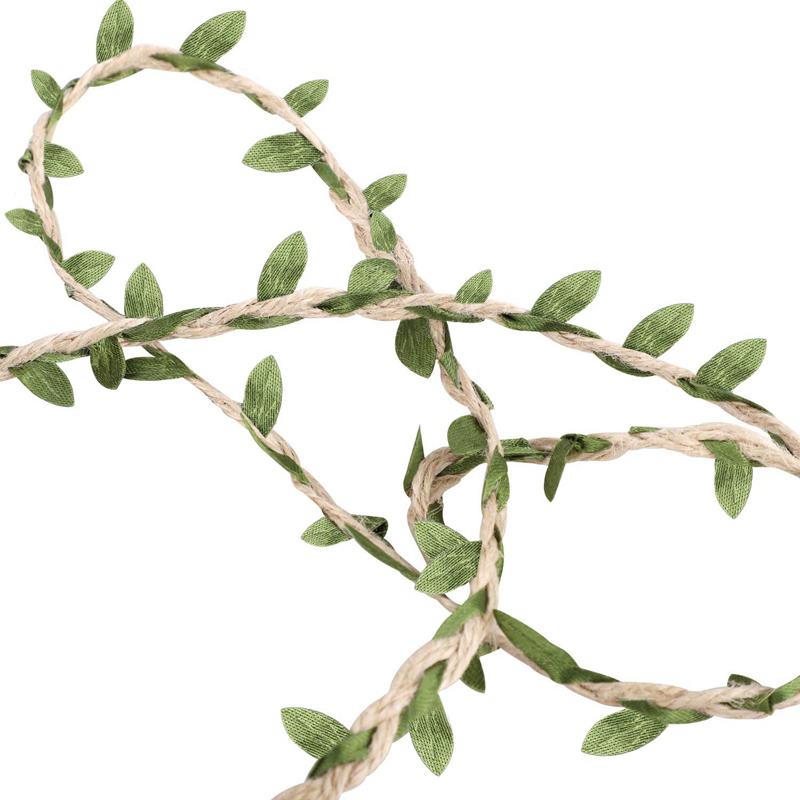 Artificial Green Leaf Jute Rope Vine DIY Craft Fake Greenery Garland for Wedding Home Party Wall Hanging Decoration