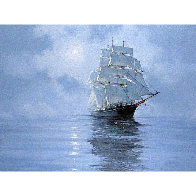 

Мультфильм DIY 5D алмазная живопись полный круглый дрель мозаика корабль пейзаж Алмазная вышивка горный хрусталь вышивка крестиком домашний декор Full Round 20x30CM