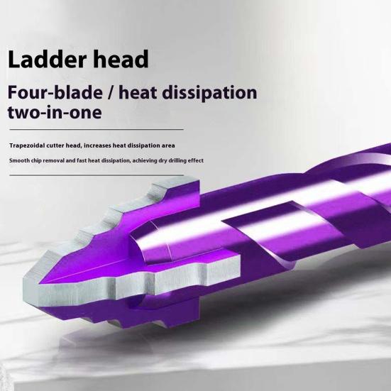 1/4/6Pcs Four-Edged Sawtooth Drill Bits High Hardness Rust Resistant Multifunctional Four Blade Serrated Eccentric Drill Bits