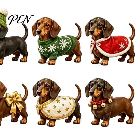 Dog Themed Holiday Gift 2026 Christmas Dachshund Advent Calendar, 24-Day Countdown Toy Set with Mini Box for Kids Figures, Acrylic Ornament
