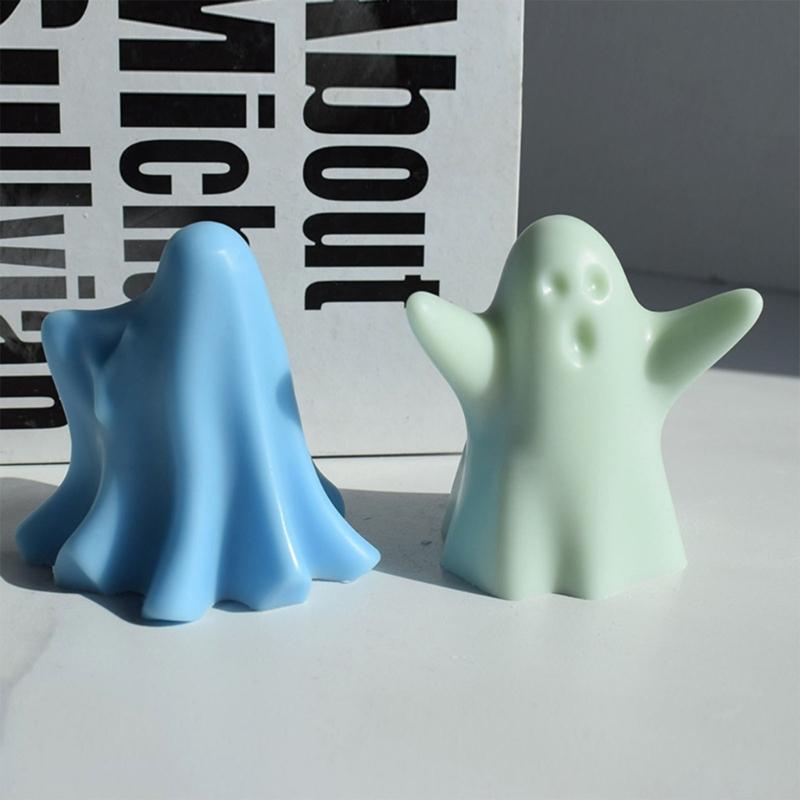 Halloween Soap Molds Candle Moulds Ghost Shaped Silicone Crafts Mould Silicone Material Gift for DIY Hand-Making Lover