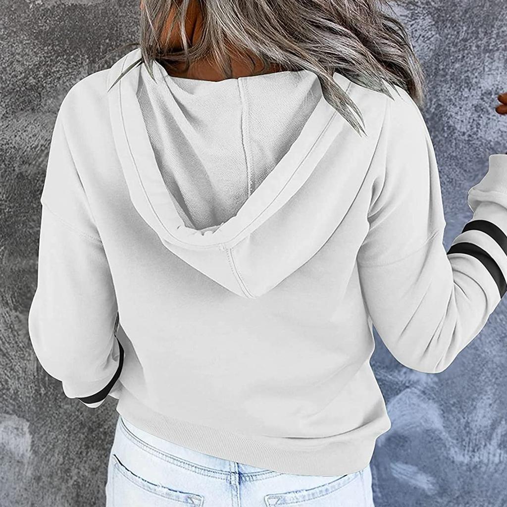 Women's Pullover Hoodies Tops Casual Button Down Long Sleeve Pocket Sweatshirts