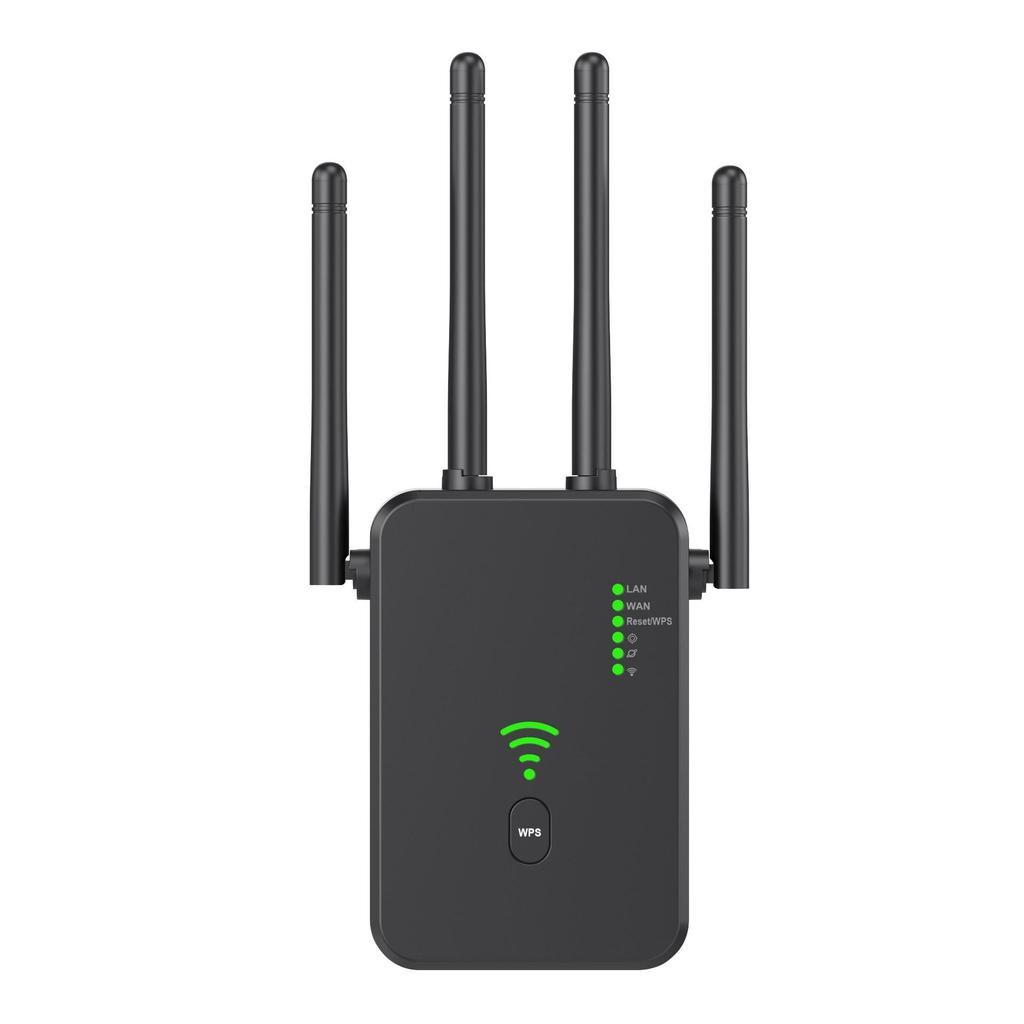 WiFi Repeater Router Signal Booster AC1200M, Dual-Band 2.4G/5G, UK Standard, High Power Gigabit Wireless Amplifier