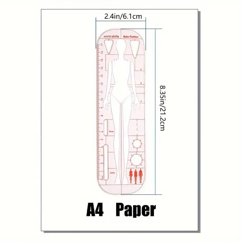 Anatomical Human Body Template Ruler: with Male & Female Measurements Chart, Scale for Height Weight Body Proportions, Skills Competition Edition Fashion Technology Template Ruler
