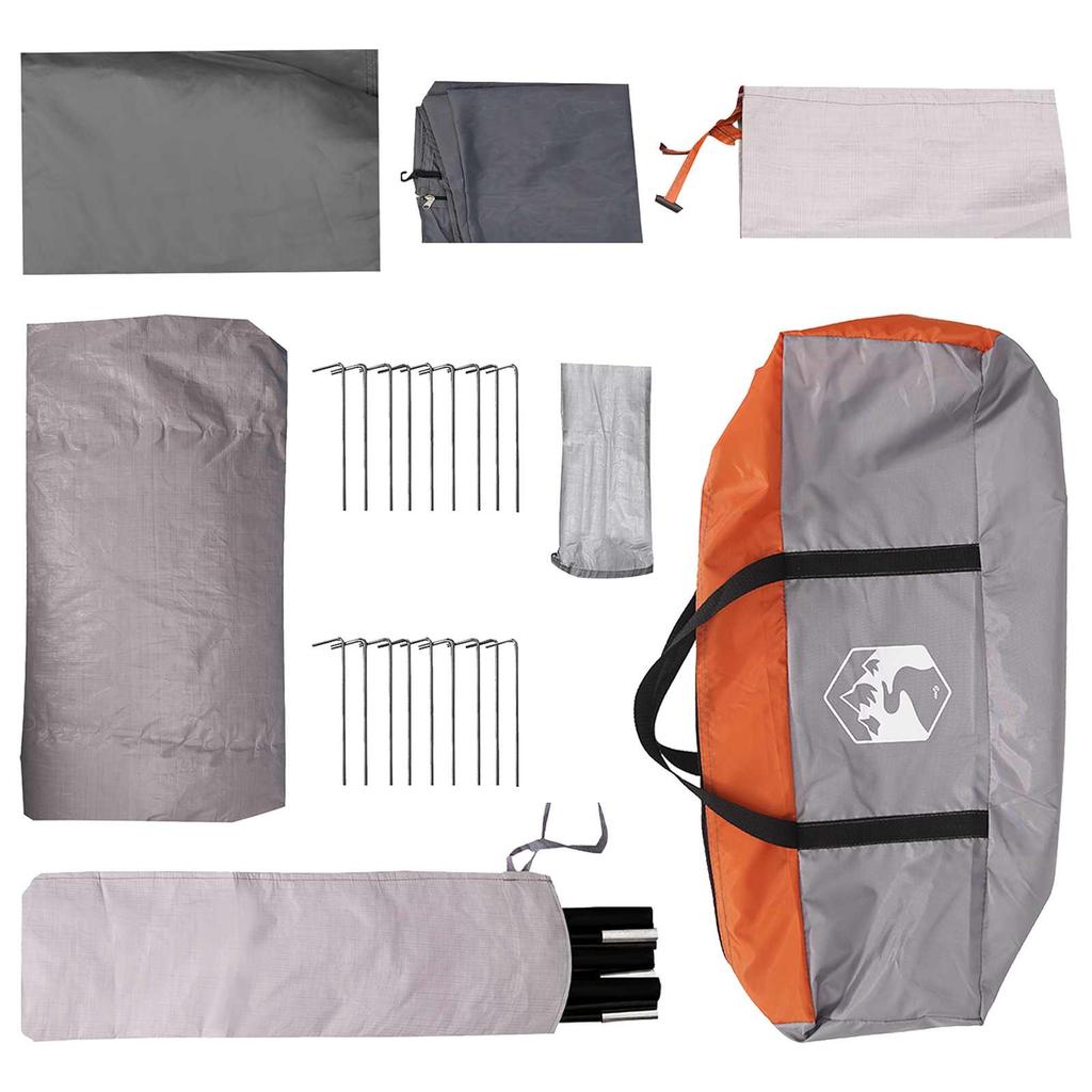 Tunnel Tent Gray and Orange 8 Person Polyester and Steel