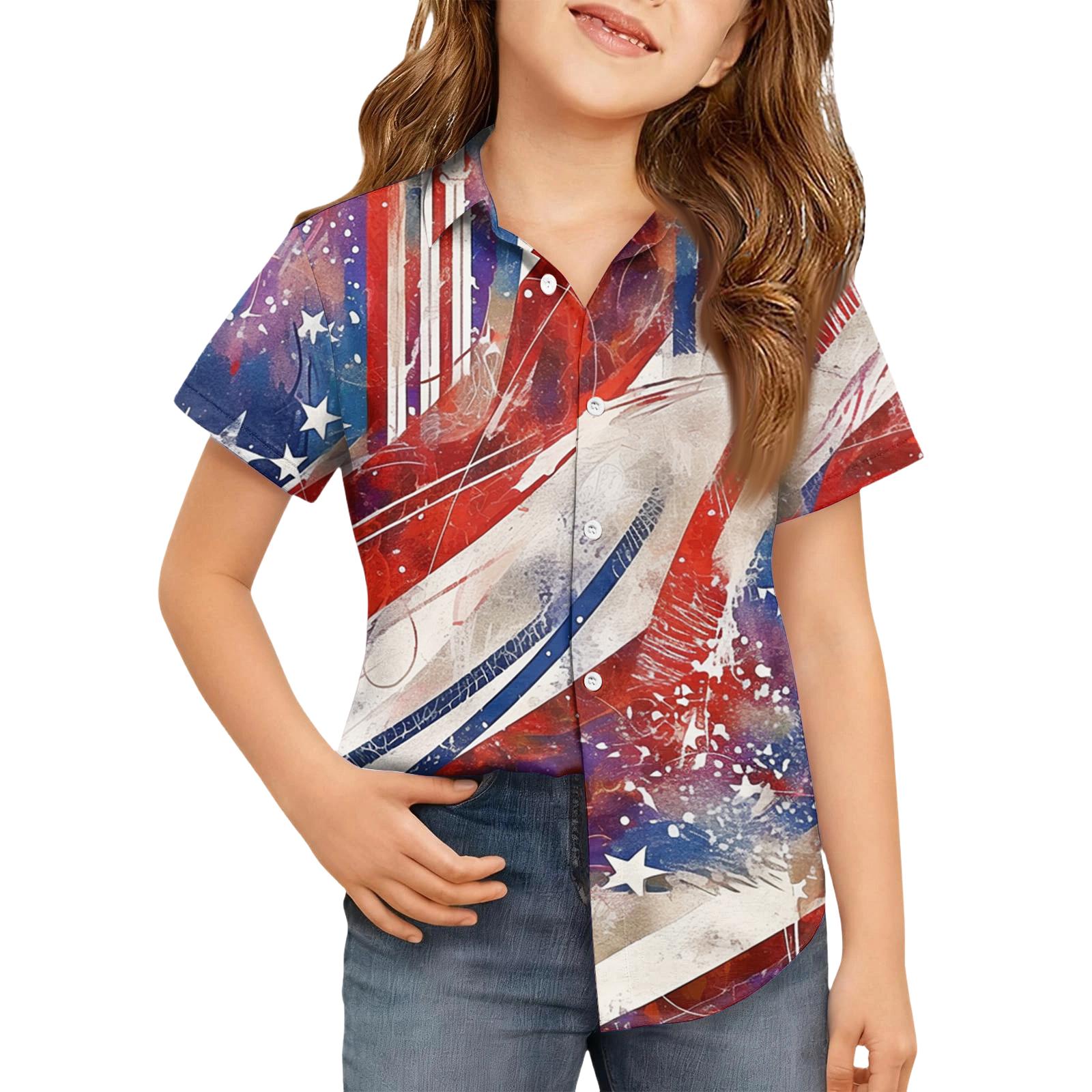 

Летняя детская блузка с коротким рукавом Школьная форма Рубашка на пуговицах Детская летняя школьная форма Рубашка на пуговицах 150 киноварь