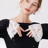 Elegant Romantic Mesh Lace Detachable Layered Ruffle Fake Sleeves Sweet Decoration Sweater Elastic Wrist Horn Cuffs